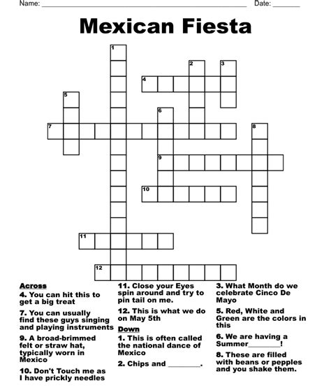 31) Fiesta offerings (84. . Fiesta decor crossword clue